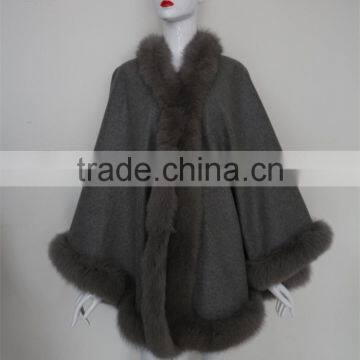 New Product Luxury Fox Fur Cape Brand Name Shawl Hand Made Cashmere