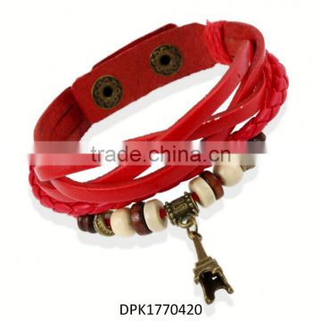 China Factory Wholesale Leather Bracelet Genuine Leather Wristband First Class