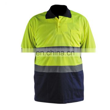 High Visibility fluorescent yellow Reflective Safety T-shirts in Work clothing