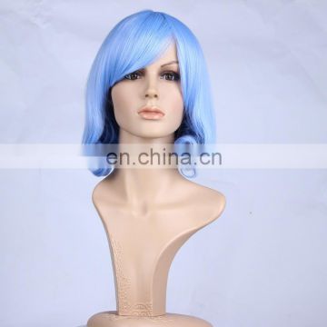 blue Rinka Haircut Wigs Party Curly Wavy fashion wigs