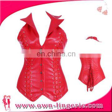 High Quality Waist Shaper Corset Ladies Leather Corset Steampunk Corset photo-2
