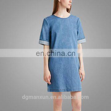 Fashion Style Denim Shift Dress Cowboy Women Tops 2016 photo-4