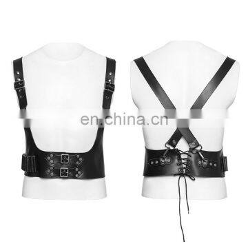 Punk Rave Men's hard leather underbust harness S-205