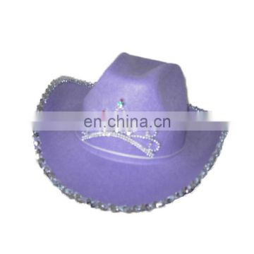 MCH-1480 Party Carnival funny cheap purple crown cowgirl felt Hat