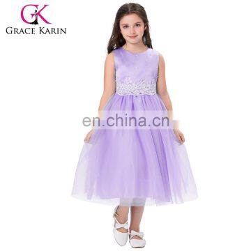 Grace Karin New Model Sleeveless Ankle-Length Tulle Flower Girl Princess Dress Girl Dress Birthday Party Dress CL008939-4