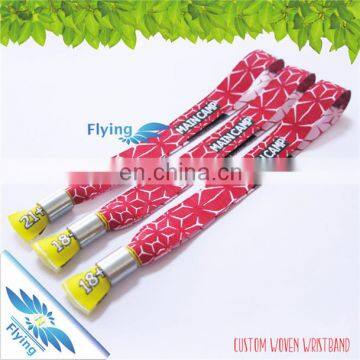 One Off Woven Custom Wristbands with Metal Slider for Festival Events