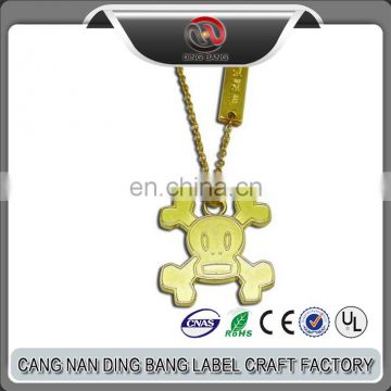 Wholesale Cheap Custom Neck Decoration Souvenir Funny Relief Gold Metal Skull Pendant