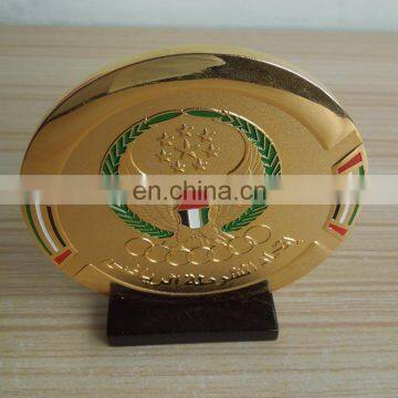 customized big size metal plate UAE metal medal