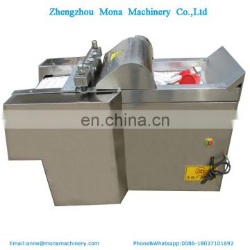 chicken meat with bone dicing machine/automatic chicken cutter/frozen chicken cube cutting machine