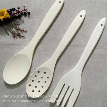 3 Pieces Wooden Cutlery for Kitchen, Contains Wooden Spoon ,Slotted Cooking Spoon and Food Turner,Made of Maple Wood photo-3