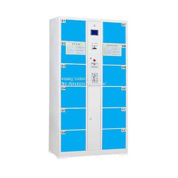 10 door smart metal locker for supermarket//Luoyang factory barcode reader package delivery locker and 8 door Electronic locker