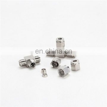 Quick coupler O.D 12 mm hard tube stainless steel 304 three way T type connectetric bspp bushing flex tubing fittings