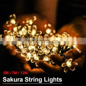 Solar Powered Cherry Blossom Peach Blossom String Garden Outdoor Waterproof Decorative String Lights photo-2