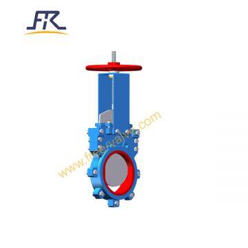 FRZ73PU 2PC Body Bi-directional seal PU seat knife gate valve for abrasive slurry