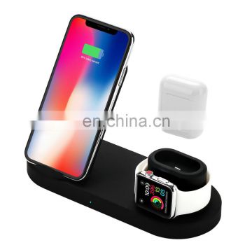 4 in 1 qi certified wireless charger with stand 5W 7.5W 10W Fast Wireless Charging