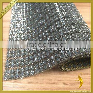 Iron on Transfer Rhinestone Trimming Mesh Hot Melt Glue Crystal Sheet FRM-221 photo-2