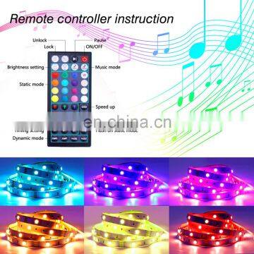 Multicolored Remote Control Stage 5 Meter Color Changing RGB SMD Room CCT 5050 LED Strip Light photo-2