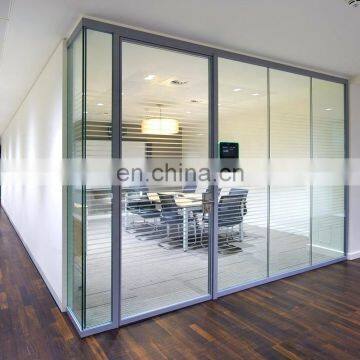 toughened glass doors coffee movable glass partition frameless glass partition