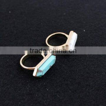 Latest gold ring design natural stone turquoise ring for for wholesale