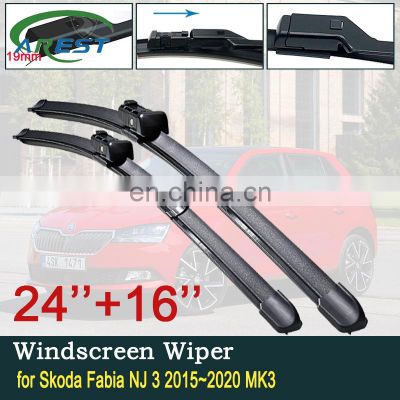 for Skoda Fabia NJ 3 2015~2020 MK3 Car Wiper Blades Front Windscreen Windshield Wipers Car Accessories 2016 2017 2018 2019