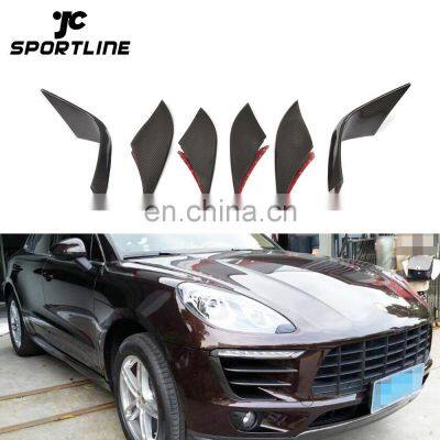 6pcs/set Carbon Fiber Fog Lamp Cover for Porsche Macan 2014 2015