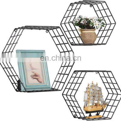 Wall Mounted Hexagonal Floating Shelves Farmhouse Storage Shelves for Wall Decor