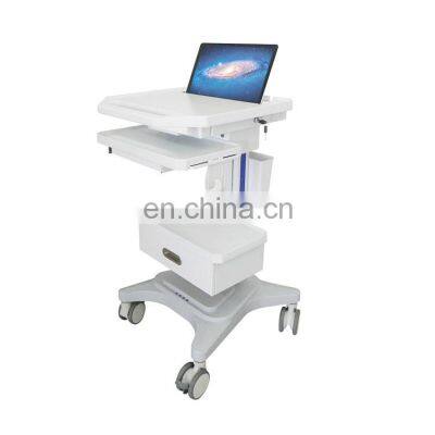 Factory ABS Medical Cart Movable Computer Trolley for Hospital