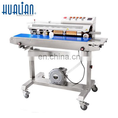 FRMQ-1010III Hualian Air Inflation Heat Plastic Bag Stand Band Sealer Continous Sealing Machine with Gas Filling Flushing