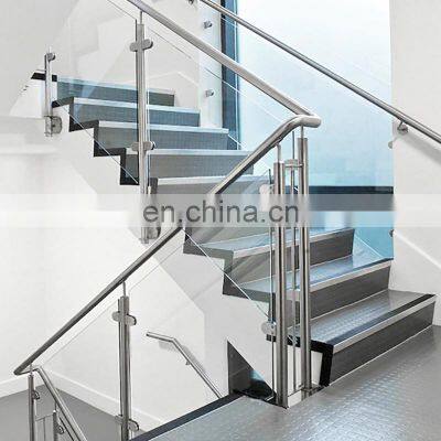 Exterior Tempered Glass Balcony Terrace Deck Railing Clamps Post Balustrades Glass Railing