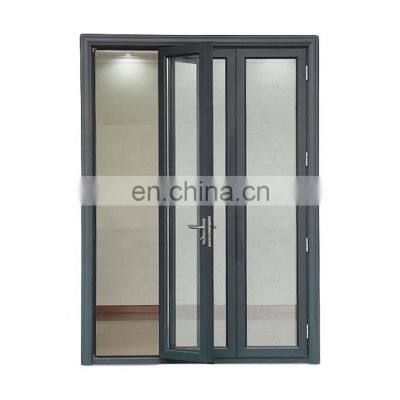 Double Glass Bifold Door Kitchen Entrance Aluminum Bifold Door