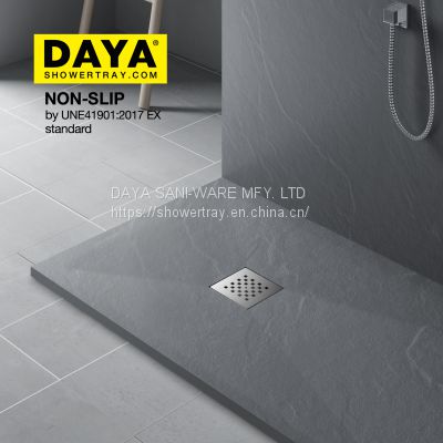 Walk In artificial Shower Tray with stainless steel drain portable shower pan