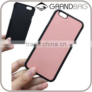 Hot sale Genuine Real Saffiano leather Phone case Mat Case Back Cover for Iphone 6s for Apple phone