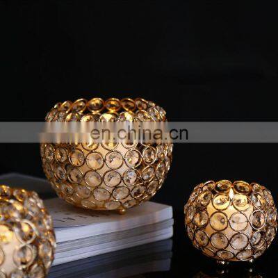 Hot Selling Jars for Candles Votive Candle Holders Crystal Ball Gold Empty Candle Jars Decoration For Wedding Event Home Decor