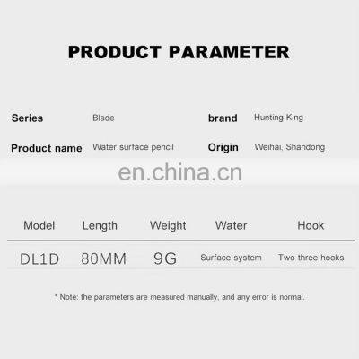 Best Sale Sea Fishing Equipment Fish Hunter Fish Hunter DL1D Pencil 80MM 9G Minnow Lures Fishing