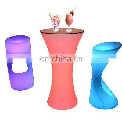 luminous disco table and chairs wedding lighting 110cm table decoration bar lounge led chair