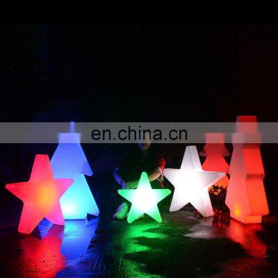 light up Christmas ornaments/Christmas tree artificial holiday decoration PE plastic led tree star snow lighting led decor light