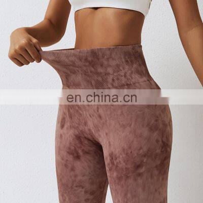 Yoga Leggings Pants Women Hot Girls Yoga Pants Custom Sexy High Waist Tie Dye New Sport Fitness Seamless Yoga Leggings For Women photo-5