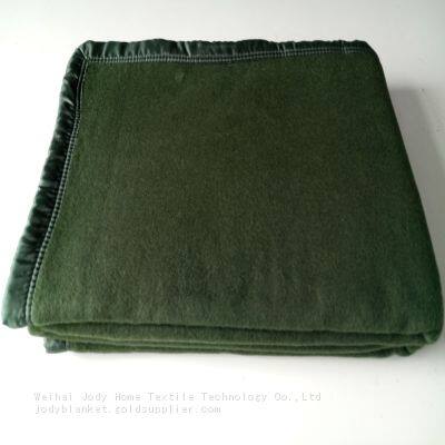 Blankets Good Quality Factory Directly Blends Wool Olive Green Blanket for Outdoor