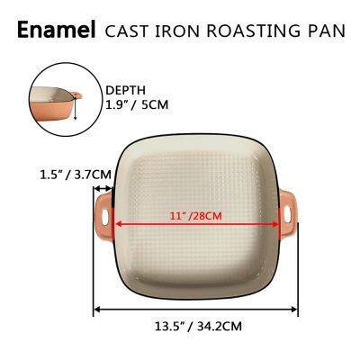 Classic Enameled Cast Iron 11-inch Roasting Lasagna Pan photo-4