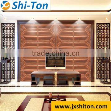 China customizing decoration stickers mural 3d leather wall panel for bedroom