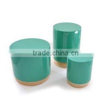 High quality best selling colored blue spun bamboo stool from Vietnam