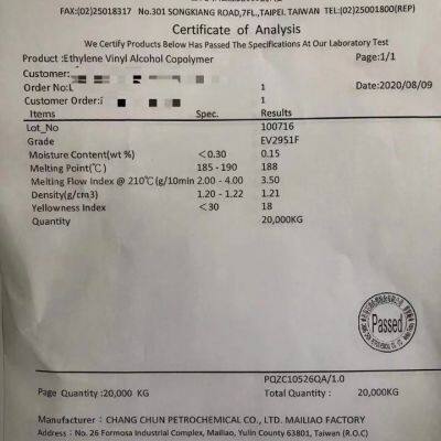 Chang Chun EVAL EVOH EV-385 Plastic Resin High Barrier Packing Material Top-Ranked EVAL EVOH Granule Food Packagplastic Granule photo-5