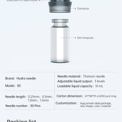 Original Manufacturer HN30 Microneedling Mesotherapy Dermastamp Micro Hydra Needle Derma Stamp Roller Face Serum Applicator Pen photo-5