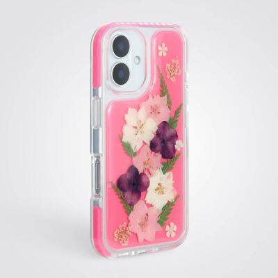 Real Flowers Drop Glue Transparency TPU PC Phone Case for IPhone 14 15 16 17 Air Pro Max