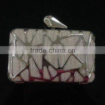 unique design New style luxury clutch bags,metal&satin evening bag