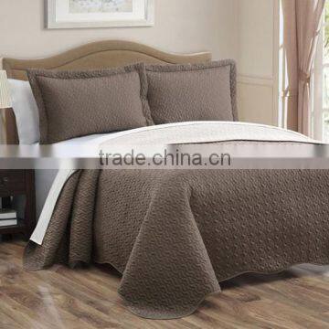 3Pcs Solid Microfiber Bedspread Set