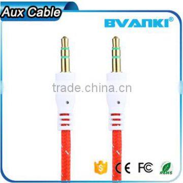 New Premium 2016 Fabric Braided Flat AUX Cable For IPod Iphone MP3 Audio Cable 3.5mm for Samsung Galaxy j3 Free Samples photo-4