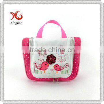 Toilet travel kit bag with metal hanging for girl