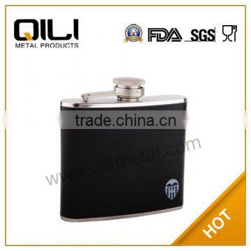 Leather wrapped stainless steel wholesale luxury liquor hip flask