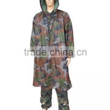 Waterproof Plastic Military Camouflage Raincoat